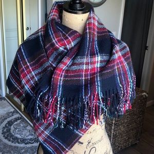 Winter plaid scarf.